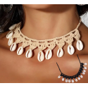 Collier coquillage Cauris ras de cou
