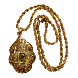 Collier oriental meskia goutte plaqué or