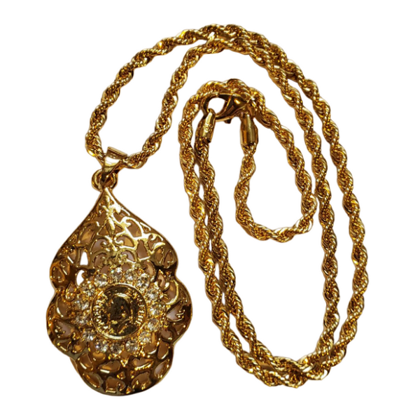 Collier oriental meskia goutte plaqué or