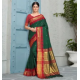 Sari indien de danse Bollywood rouge et vert foncé