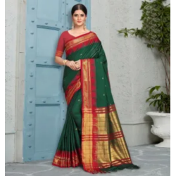 Sari indien de danse Bollywood rouge et vert foncé