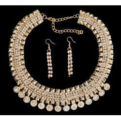 Parure collier strass + Boucles d'oreilles 