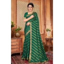 Sari indien rayé vert intense