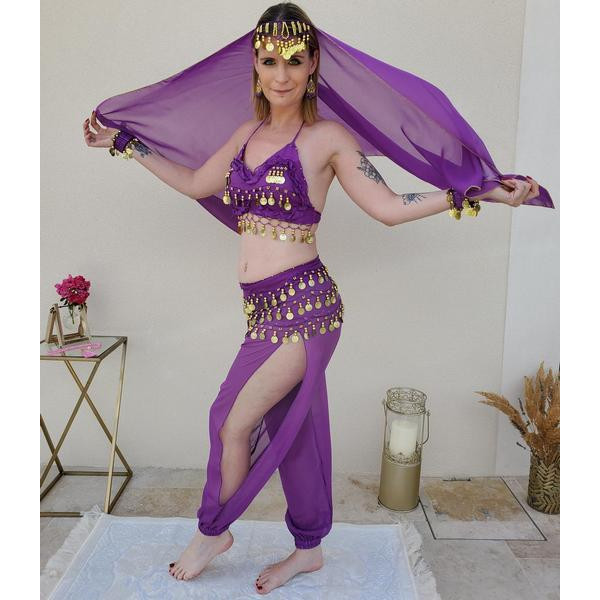 Costume danse orientale - Naila Mauve dégradé - Perle Orientale