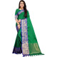 Sari indien authentique bleu nuit