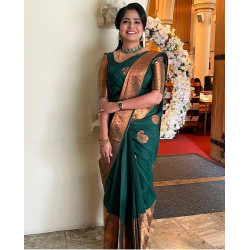 Sari indien vert et bronze