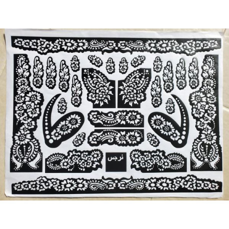 Pochoir pour tatouage au henné arabesques orientales