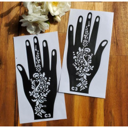 Motif pour Henné - Pochoir pour deux mains