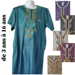 Qamis luxe jeune garçon manches courtes 