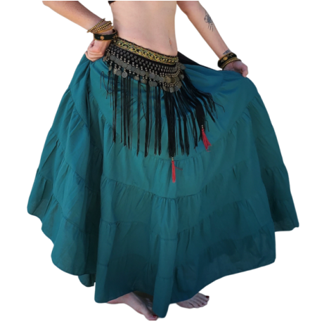 Grande jupe de danse orientale Tribal vert