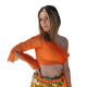 Top de danse orientale à manche orange