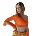 Top de danse orientale à manche orange