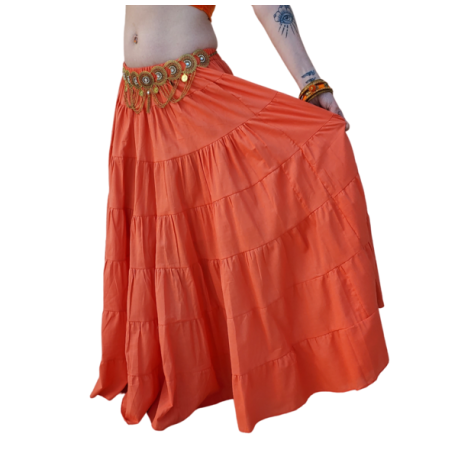 Jupe Tribale de Danse Orientale Grande Ampleur Orange