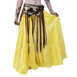 Jupe longue de danse tribale jaune