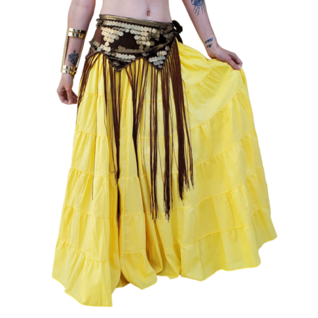 Jupe longue de danse tribale jaune