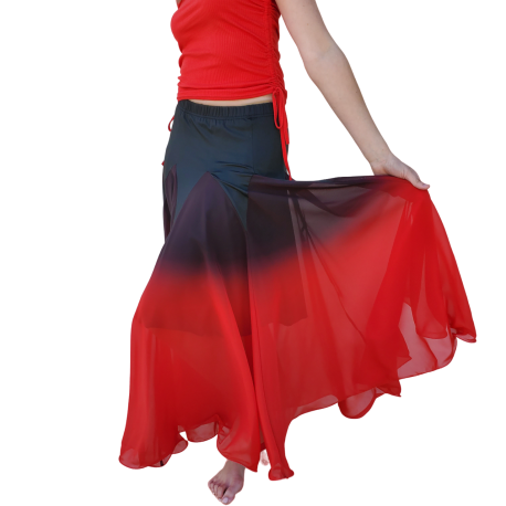 Jupe de danse orientale noire dégradé de couleur