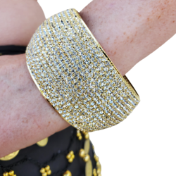 Bracelet strass rond doré