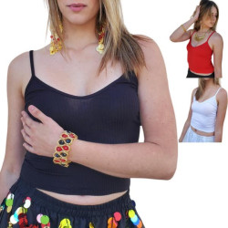 Crop top maille côtelée Femme
