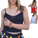 Crop top maille côtelée Femme