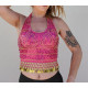 Top de Danse Femme Scintillant en Paillettes et Sequins