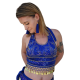 Top de Danse Femme Scintillant en Paillettes et Sequins