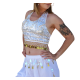 Top de Danse Femme Scintillant en Paillettes et Sequins