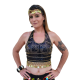 Top de Danse Femme Scintillant en Paillettes et Sequins
