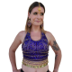 Top de Danse Femme Scintillant en Paillettes et Sequins