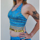 Top de Danse Femme Scintillant en Paillettes et Sequins
