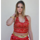 Top de Danse Femme Scintillant en Paillettes et Sequins