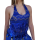 Top Dos Nu Scintillant aux Franges Envoûtantes pour Femme