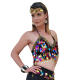 Ensemble oriental de danse noir multicolore sarouel top