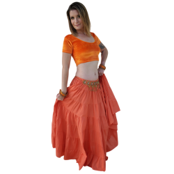 Costume tribal de danse orientale orange
