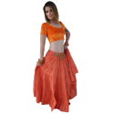 Costume tribal de danse orientale orange