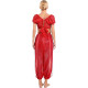 Costume de danse orientale brassière et pantalon paillettes rouge et or