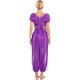 Tenue de danse orientale top sarouel violet brillant