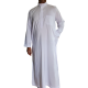 Djellaba homme PROMO blanc pur col mao 