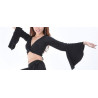 Top manches voilées de danse orientale cache coeur noir