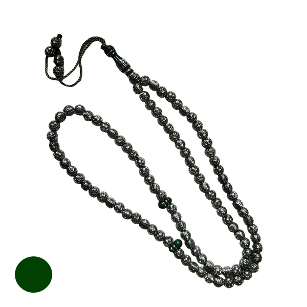 Tasbih islamique 99 grains décor argenté