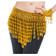 Ceinture élastique orange de danse orientale