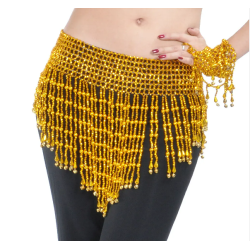 Ceinture élastique orange de danse orientale