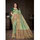Coupon pour sari indien satiné vert pistache