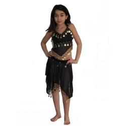 Ensemble enfant de danse orientale top jupe noir