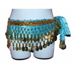 Ceinture de danse orientale enfant turquoise