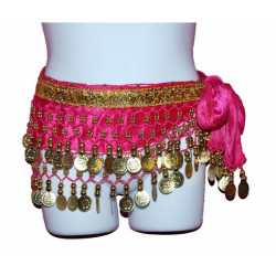 Ceinture enfant de danse orientale fuschia