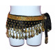 Ceinture enfant de danse orientale noir à pièces dorées