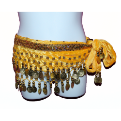 Ceinture enfant de danse orientale jaune or