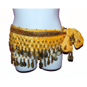 Ceinture enfant de danse orientale jaune or