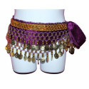 Ceinture à sequins enfant de danse orientale violet