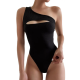 Body Femme Une Manche lycra noir